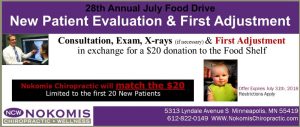 July Food Drive at Nokomis Chiropractic and Wellness