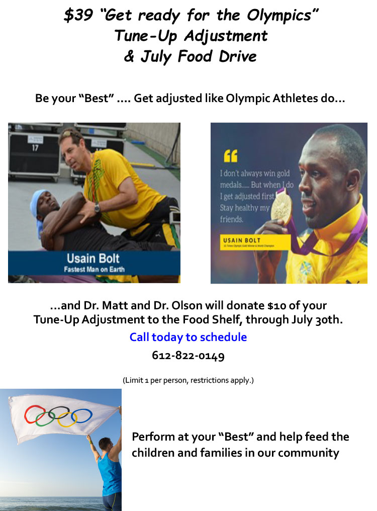 Chiropractic Minneapolis MN Tune Up Olympics Adjustment