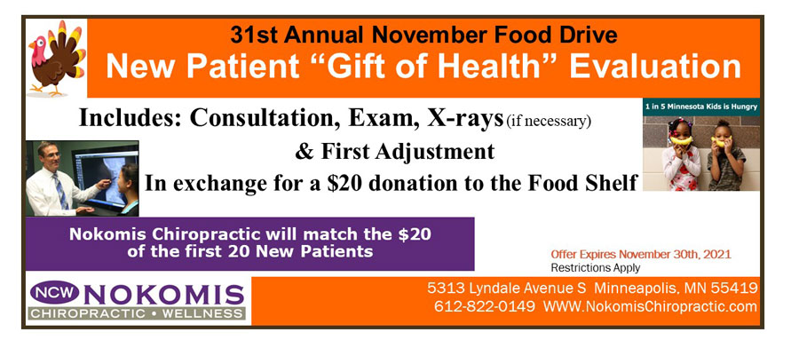 Chiropractic Minneapolis MN 31st Annual November Food Drive