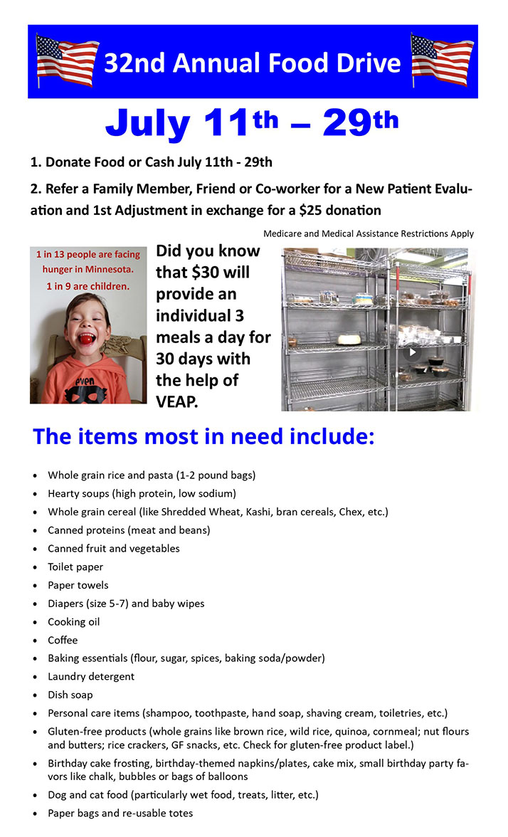 Chiropractic Minneapolis MN Annual Food Drive 2022 Updated